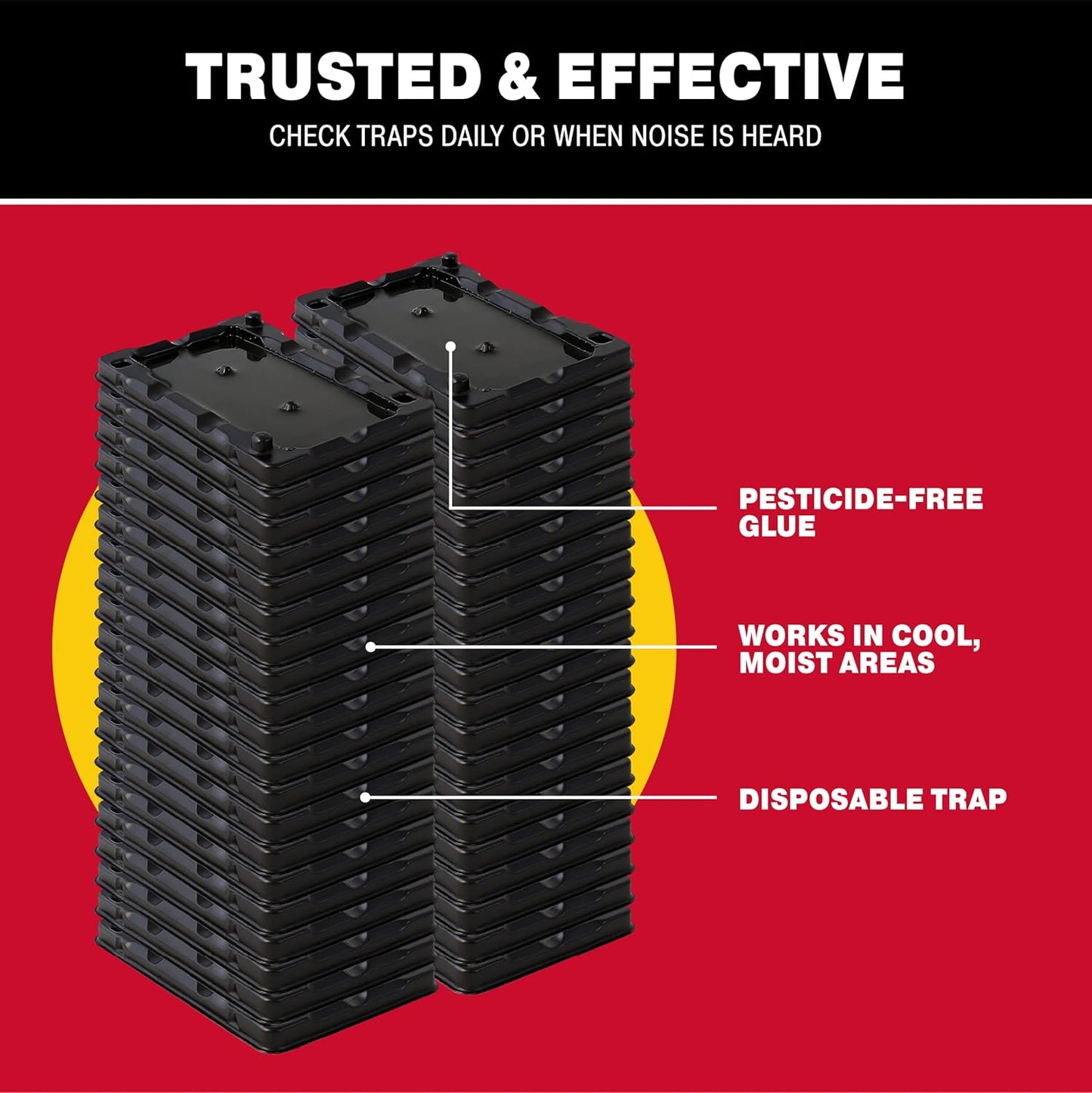 Catchmaster Mouse & Insect Glue Traps 40-Pk, Adhesive Rodent & Bug Catcher, Mouse Traps Indoor for Home, Sticky Glue Boards for Mice and Insects, Pest Control for House & Garage