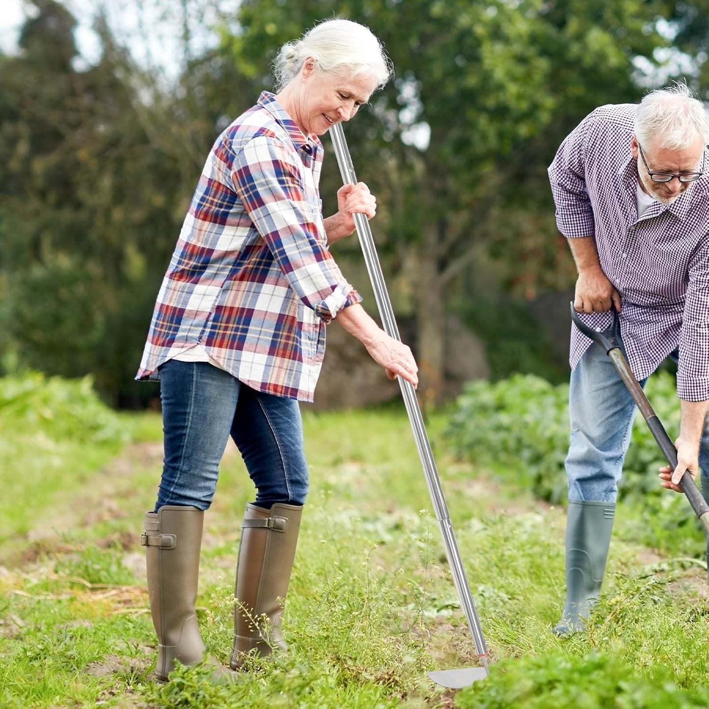 Japanese Weeding Sickle Hoe,Adjustable Long Handle Standing Hoe Graden Tool,Angular Weed Sickle Garden Tool,Action Hoe for Weeding and Planting