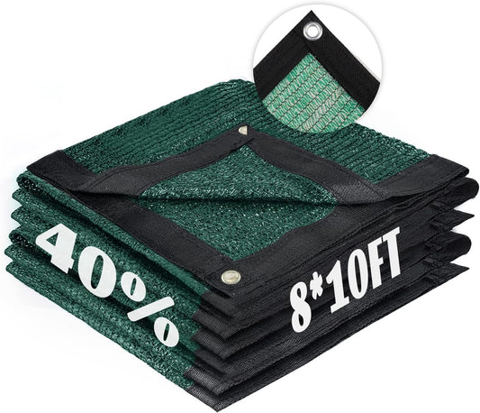 Cool Area 40% Sun Shade Cloth Mesh Tarp with Grommets for Plant Cover 8x10ft Patio Canopy Garden Pergola Blackhouse Car Barn Kennel Green
