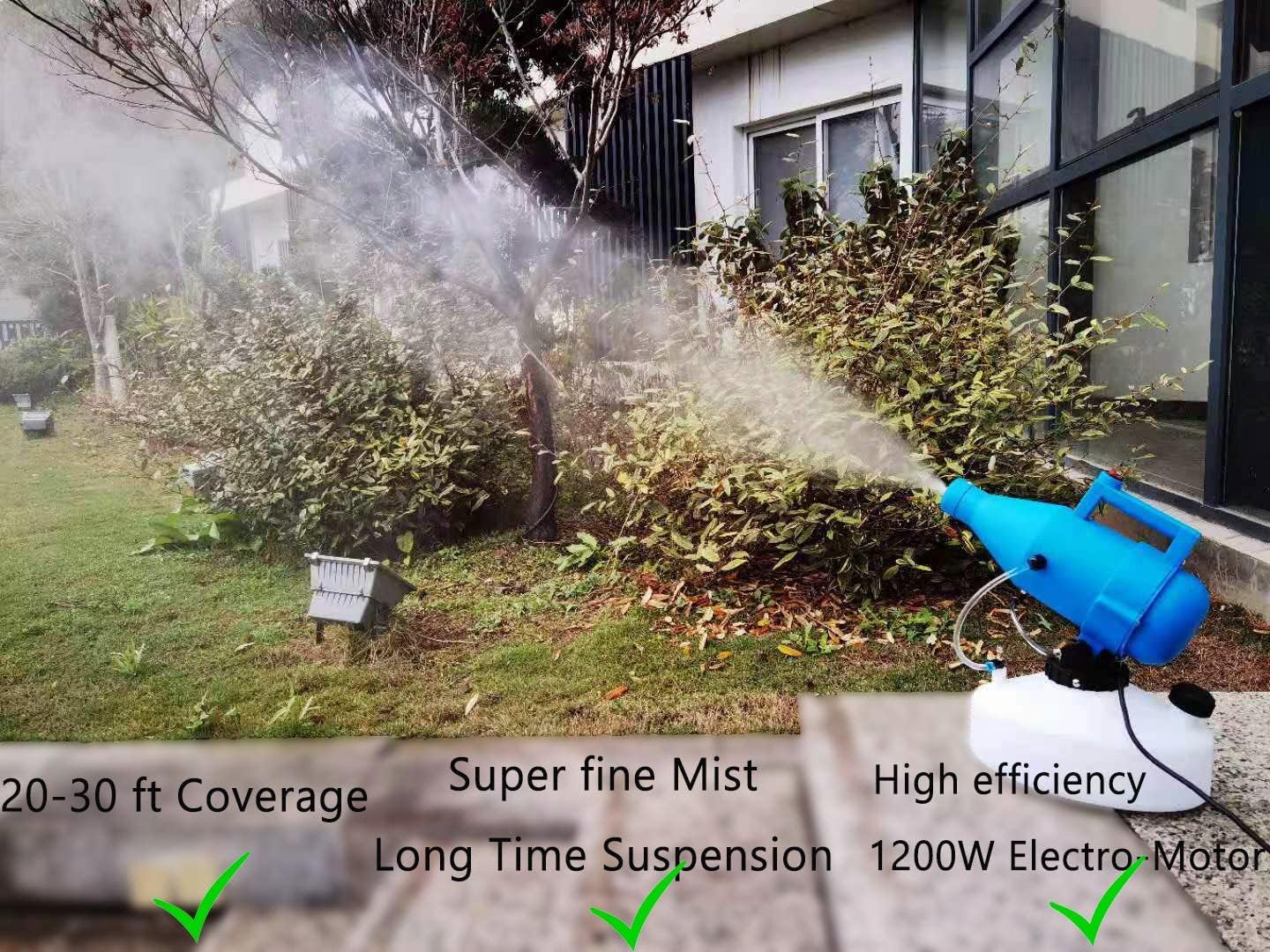 4.5L (1.2 Gallon) Electric ULV Portable Fogger Sprayer Machine Cold Fogger Machine Spraying Distance 30ft for Home,Hotel,Church,School,Yard