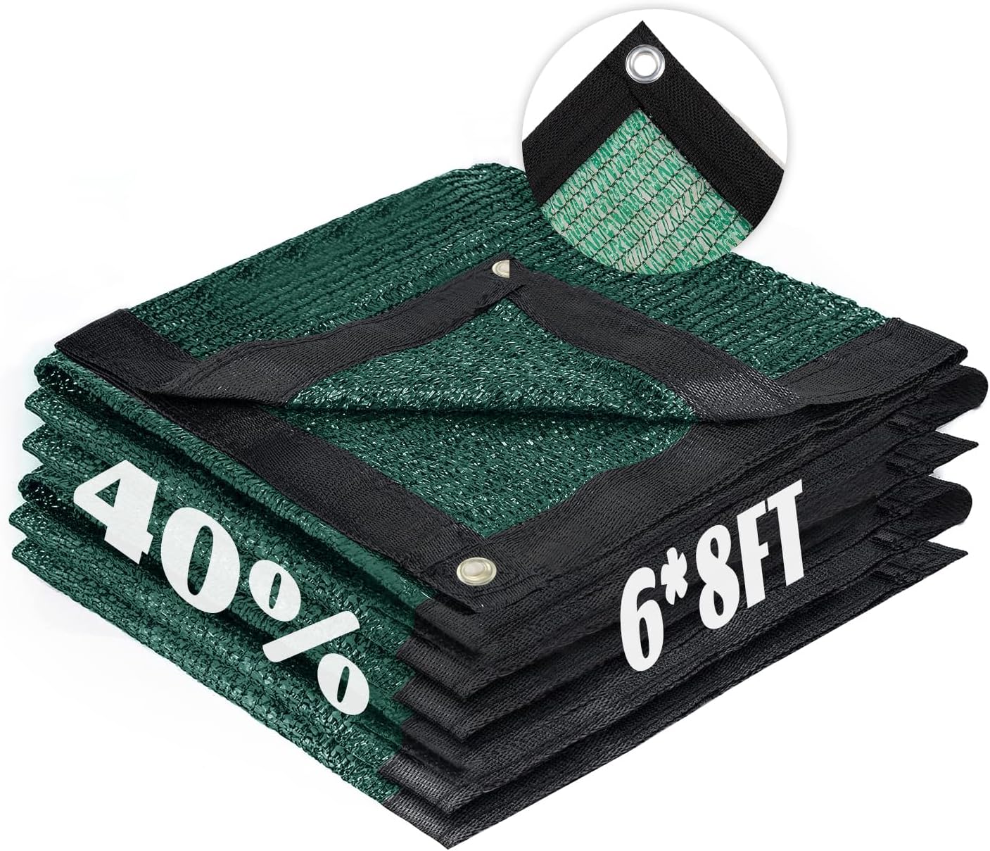 Cool Area 40% Sun Shade Cloth Mesh Tarp with Grommets for Plant Cover 6x8ft Patio Canopy Garden Pergola Blackhouse Car Barn Kennel Green