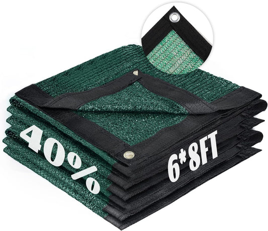 Cool Area 40% Sun Shade Cloth Mesh Tarp with Grommets for Plant Cover 6x8ft Patio Canopy Garden Pergola Blackhouse Car Barn Kennel Green