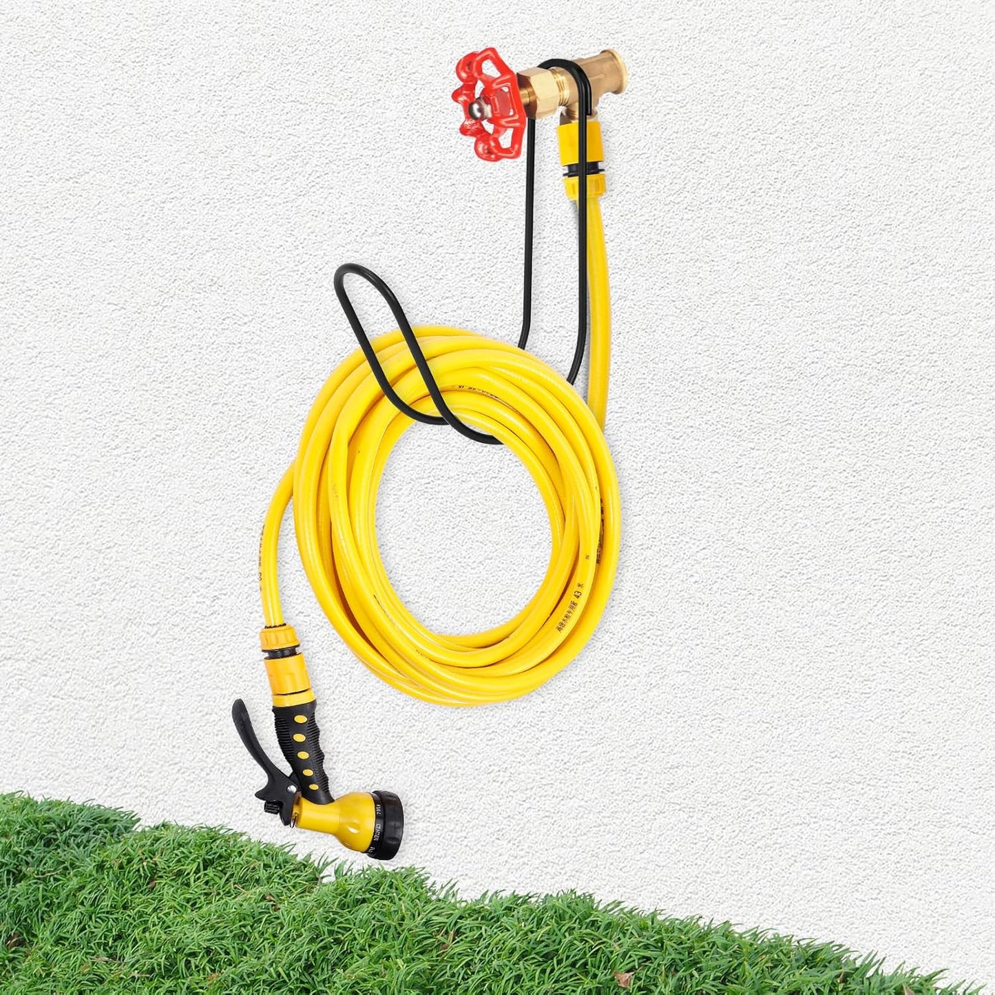 Garden Hose Storage Hook Water Hose Holder Hose Hanger,304Stainless Steel Solid Hose Hook Holds Up to 50Ft Hose Perfect for Garage, Garden, Tool Room(Matt Black 1pcs)