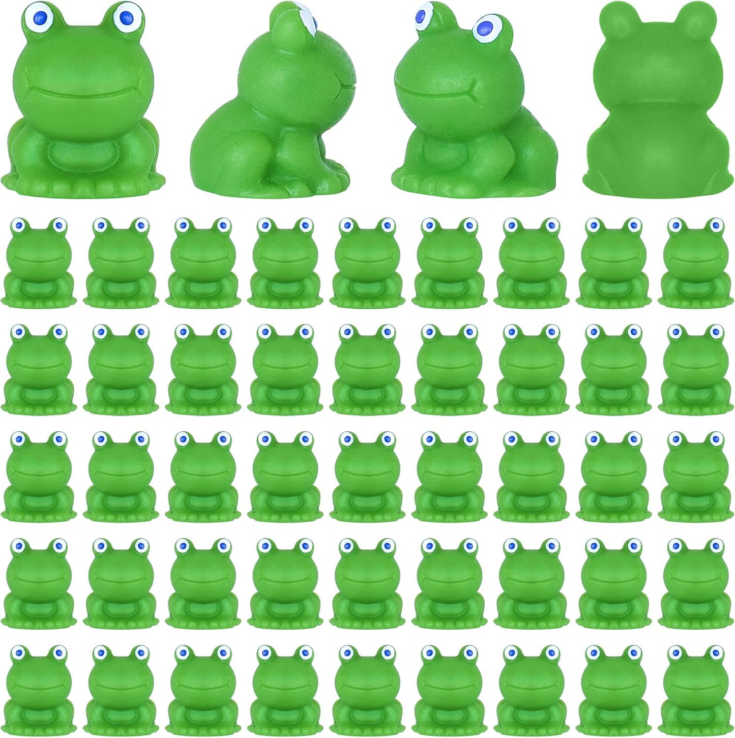 50 PCS Mini Frogs Garden Decor Tiny Plastic Frogs Miniature Resin Frog Figurines for Fairy Garden Miniature Moss Landscape Decoration (0.59 x 0.6 inches)