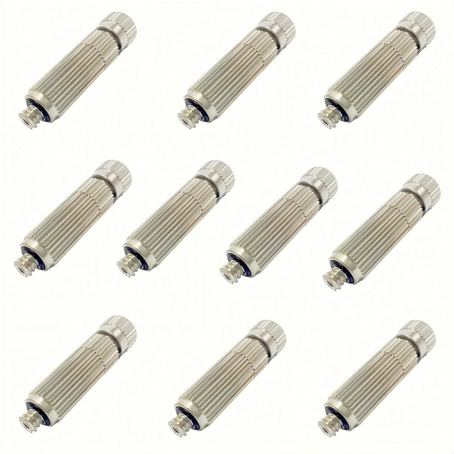 High Pressure Brass Nickel Plated Misting Nozzle for Outdoor Cooling Mist System, 0.4mm Ceramics Orifice, Anti-Drip Cleanable, 10pcs