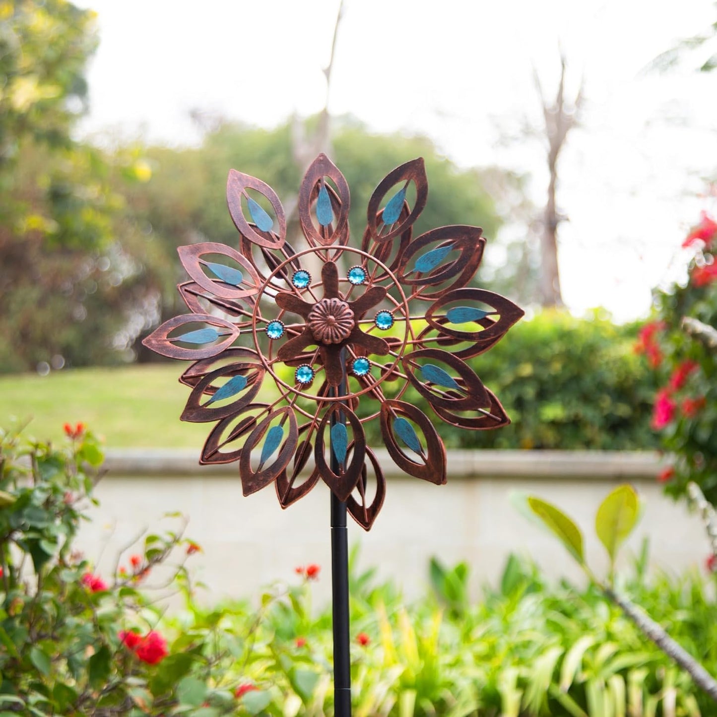Wind Spinners for Outdoor Yard Decor, 360 Degrees Swivel Outdoor Metal Wind Spinner, 62" Wind Sculptures Garden Decor for Patio Lawn Yard