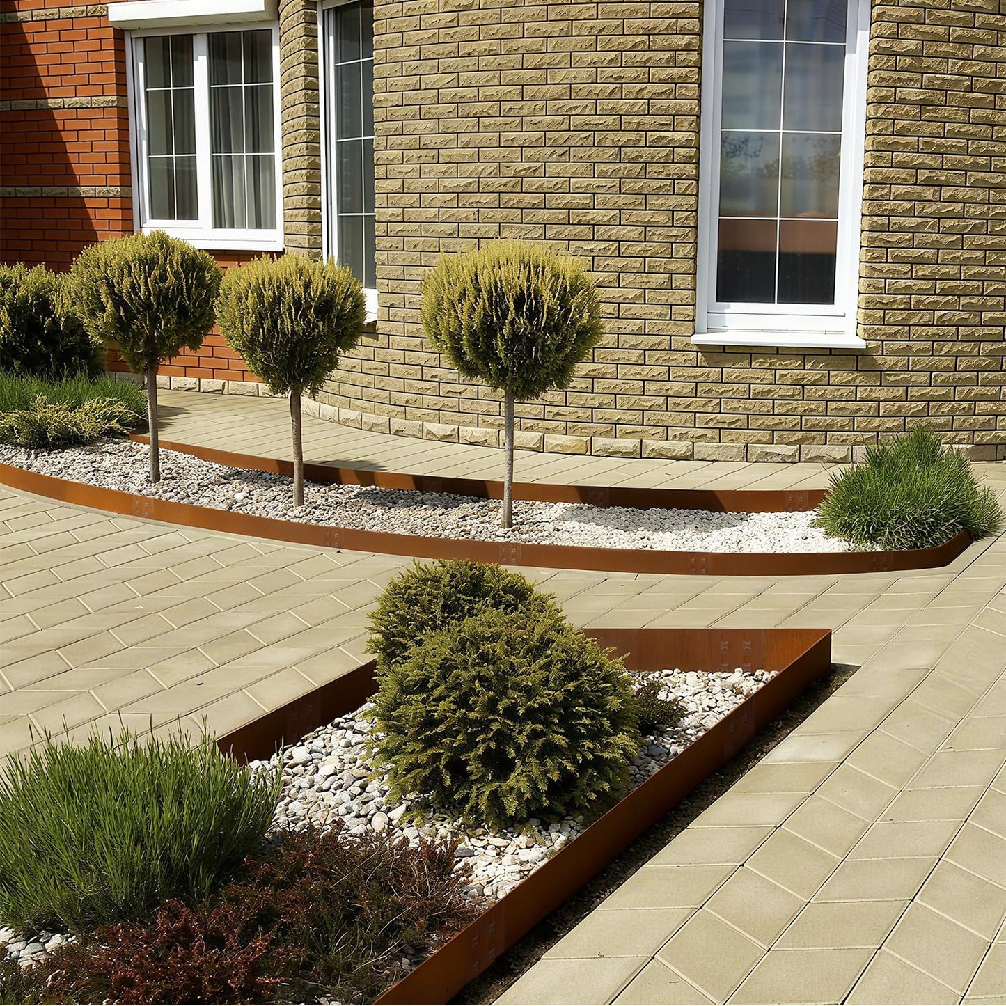 Corten Steel Edging Steel Landscape Edging Metal Garden Edging 8 Inch Metal Landscape Edging Landscaping Rusted 40 Inch Strips Patina 6 pcs Edge for Yard Lawn Outdoor by GZGNEEVL