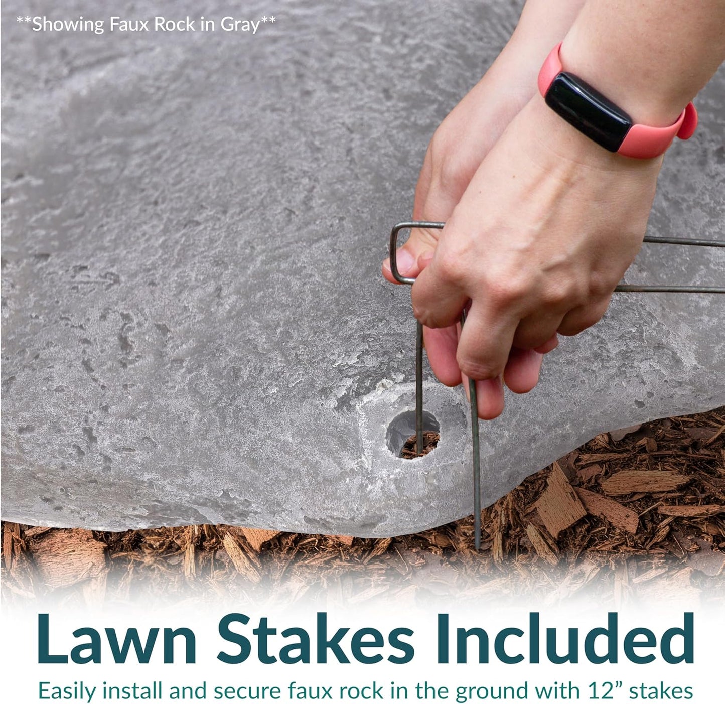 Sunnydaze 11" H Polyresin Faux Landscape Rock Cover - Lightweight Fake Rock Well Pump Cover for Outside - Gray