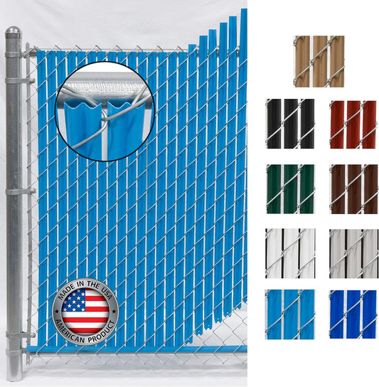Wave Slat (9 Colors) Single Wall Bottom Locking Privacy Slat for 4', 5', 6', 7' and 8' Chain Link Fence (5 ft, Sky Blue)