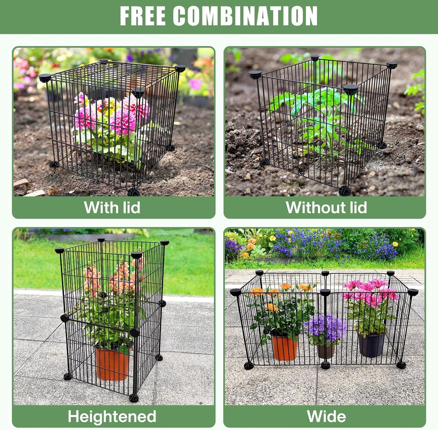 2 Packs Plant Protectors from Animals, Metal Mesh Wire Cloche Plant Cages for Outdoor Plants,Sturdy Metal Cage Garden Protection for Your Plants and Seedlings to Keep Animals Out