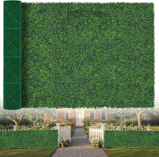 Artificial Boxwood Roll,71x126 in(62 sqft) UV-Anti Faux Ivy Grass Wall Backdrop for Balcony Privacy, Fake Grennery Wall Decor for Garden, Patio, Backyard