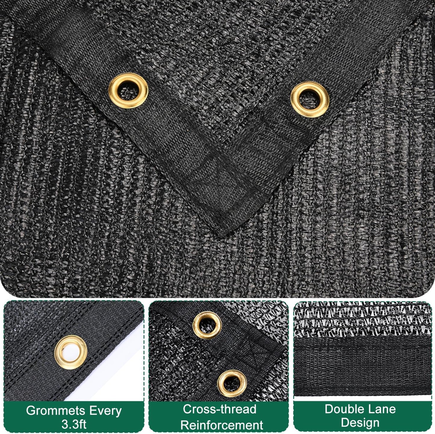 Kesfitt Garden 40% Shade Cloth, Resistant Sun Shade Net 6.5x10FT Mesh Tarp with HDPE Material and Reinforced Grommets Shade Trap for Greenhouse, Plant, Pergola, and Backyard Patio Sunshade