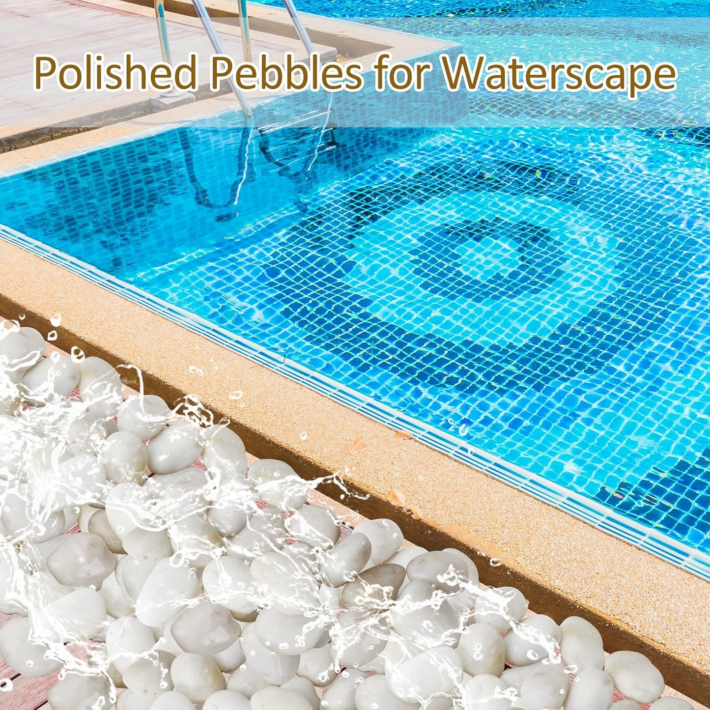 Sunnyglade 5LBS White River Rocks, 2-3 Inch Natural Pebbles for Indoor Plants, High Polished Decorative Stones Vase Filler Fish Tank Aquariums Landscaping Garden Outdoor and Indoor DIY (5 Pounds)