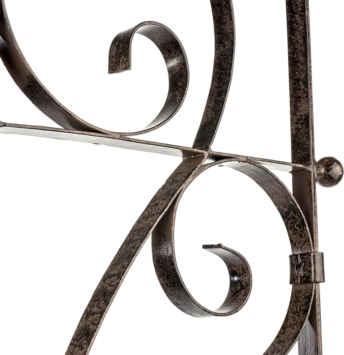 H Potter Garden Trellis for Climbing Plants Iron Metal Outdoor Scroll Wall Decor or Flowers Roses Vine Ivy Clematis GAR214 Large