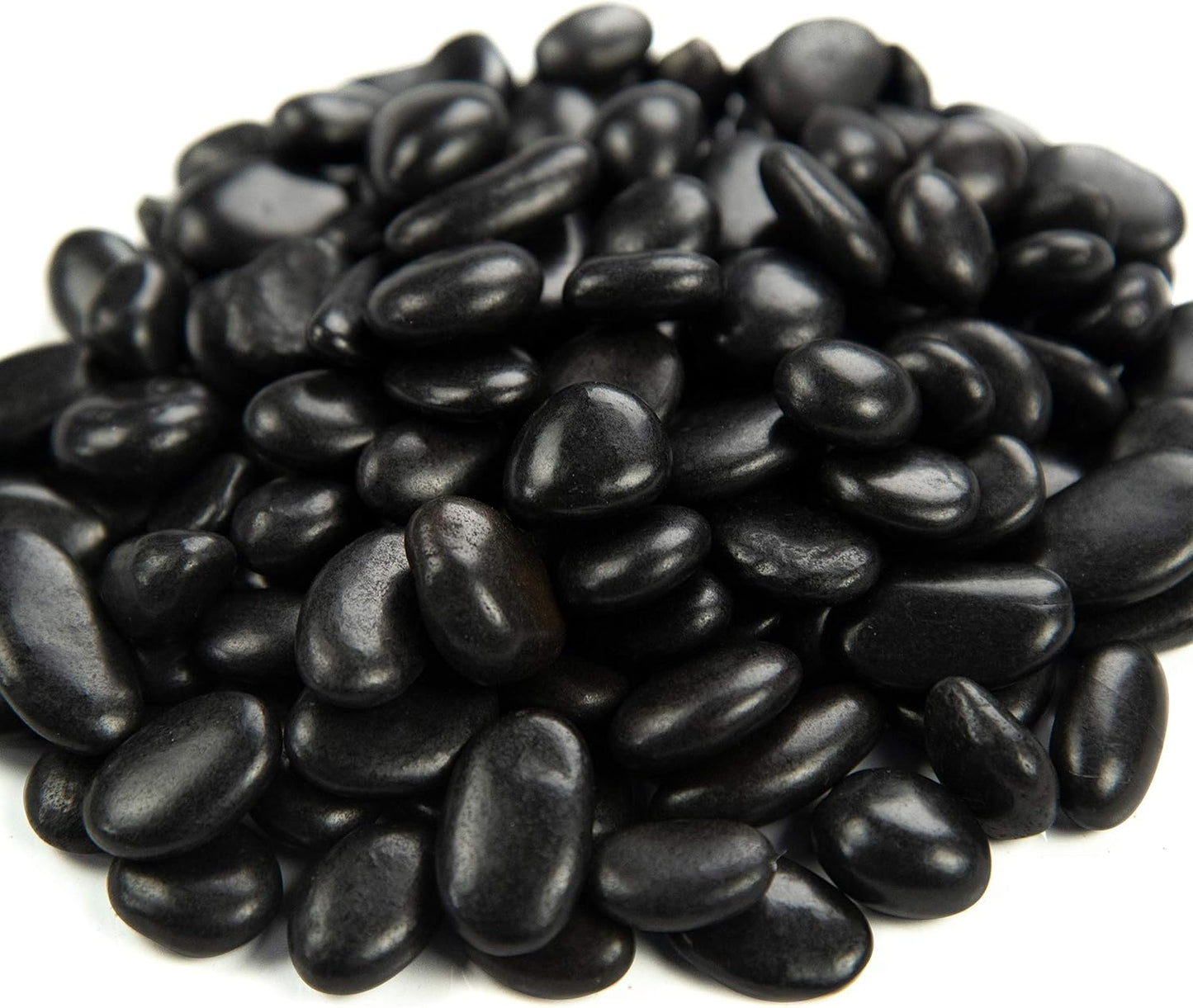 MSI Decorative Polished Black Pebbles, 0.2 inch - 0.5 inch, 40 lb. Bag (55 Bags/Pallet)