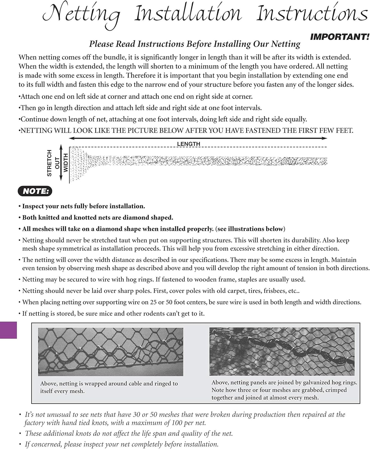 Aviary Netting Heavy Knotted 2 inch Poultry Net (25 ft x 50 ft)