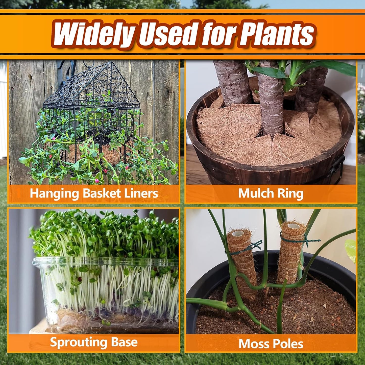 Coco Liner Roll, 16 x 160 Inch Coconut Fiber Liners for Planter Window Box Flower Basket, Natural Coco Coir Sheet Coco Mats for Animal Pet Pad, Reptile Carpet, Garden Decoration