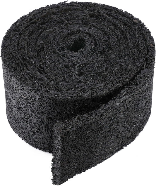 140" x 5.5" Rubber Mulch Roll for Landscaping-Permanent Garden Mulch Barrier-Recycled Rubber Mulch Mat Roll for Plants, Vegetables, and Flowers (Black)