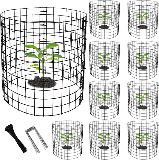 Adnee 10 Packs Wire Plant Protector from Animals - 12" H X 12" D Metal Mesh Plant Cage Covers - Sturdy Garden Bunny Barricades Chicken Wire Cloche for Plants Shrubs Vegetables Flowers