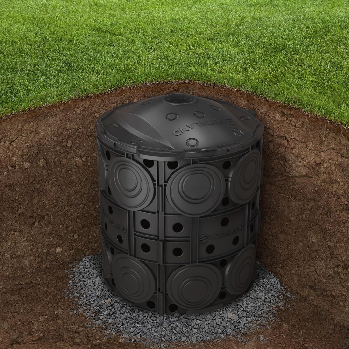 Vodaland- Easy Stormwater Dry Well – Heavy-Duty Modular Drainage Solution with Reinforced Panels, Prevents Flooding & Promotes Groundwater Recharge, Rain Collection, Ideal for Yards & Commercial Use
