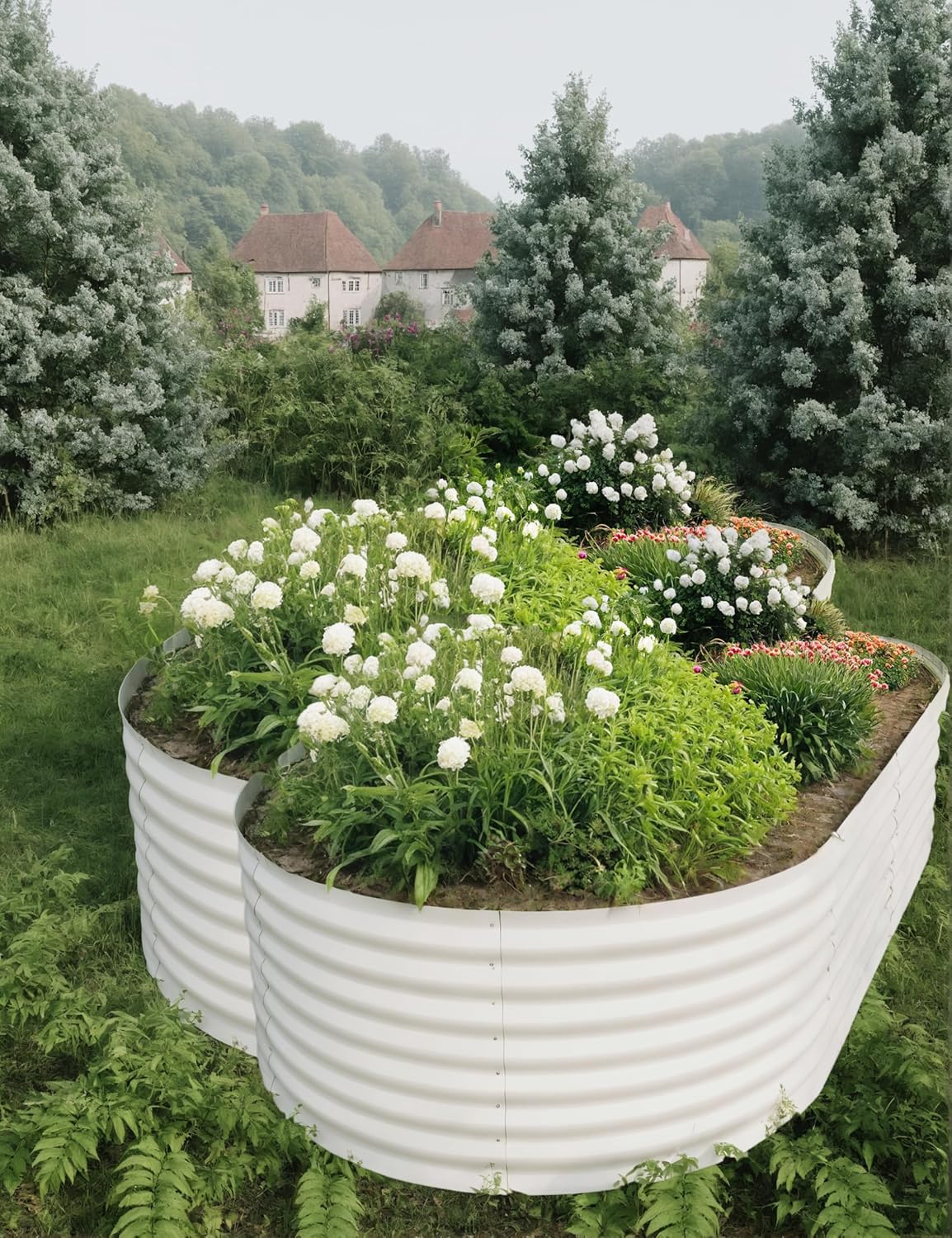 2 Pcs Raised Garden Beds Outdoor 8x4x2 ft - Galvanized Steel Planter Box for Vegetables, Flowers, Rust-Resistant Garden Box, Easy Assembly Raised Beds, Durable Planters for Outdoor Plants, Beige