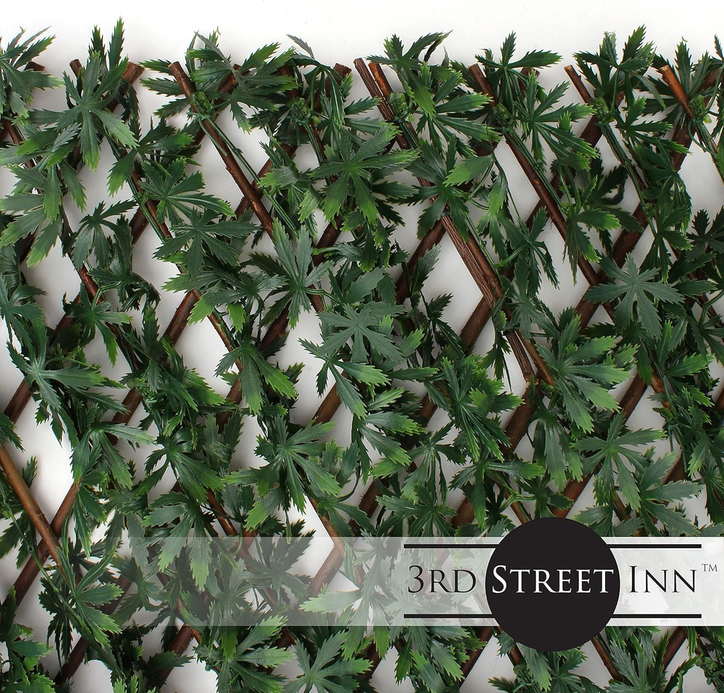 3rd Street Inn™ Leaf Trellis - Bamboo Greenery Panel - Boxwood and Ivy Privacy Fence Substitute - DIY Flexible Fencing (1, Cannabis)