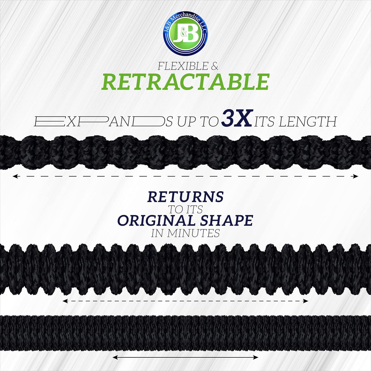 J&B XpandaHose 100ft Expandable Garden Hose with Holder - Heavy Duty Superior Strength 3750D - 4 -Layer Latex Core - Extra Strong Brass Connectors and 10 Spray Nozzle w/Storage Bag (Black 100)