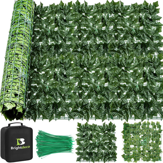 Artificial Ivy Privacy Fence Screen 60x100in Privacy Hedges Wall Faux UV-Anti Panel for Indoor Outdoor Garden Balcony Decor