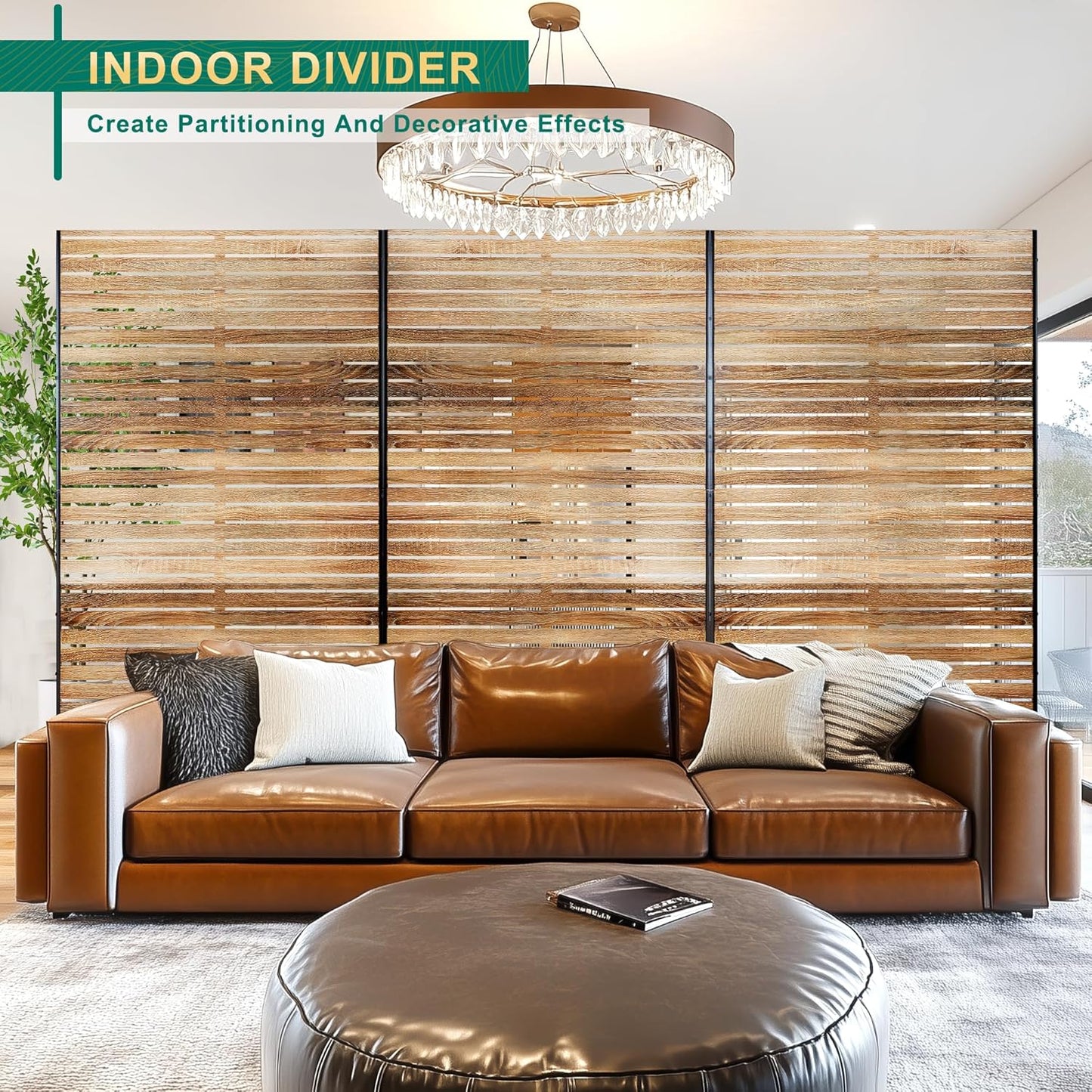 72" H×47" W Metal Outdoor Privacy Screen Freestanding, Outdoor Privacy Screens and Panels for Patio Lawn Deck, Decorative Fence(Consists of 3 Panels)