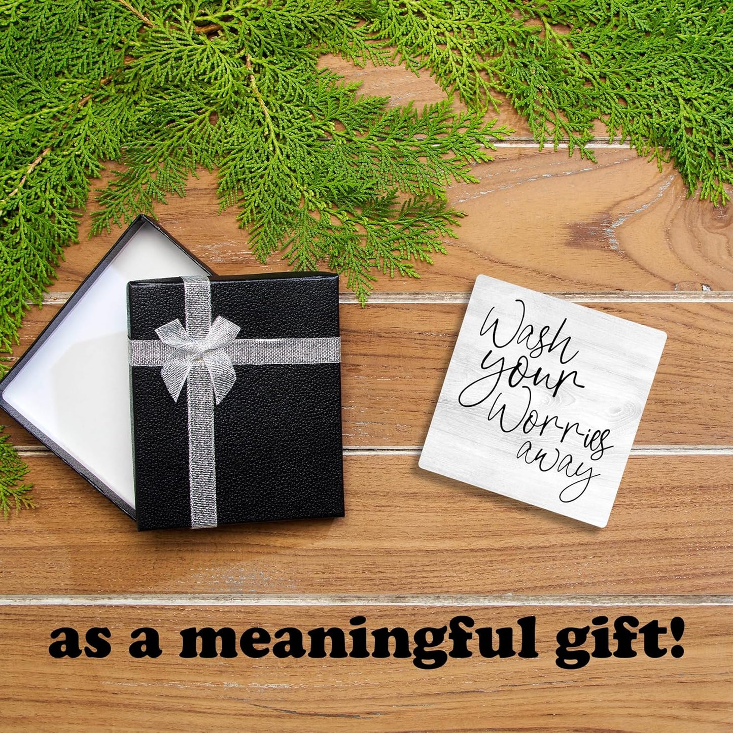 5" Wooden Plaque, Wash your worries away bathroom sign, bathroom shelf decor, Rustic Farmhouse Home Guest Room Bathroom Accessories -B27