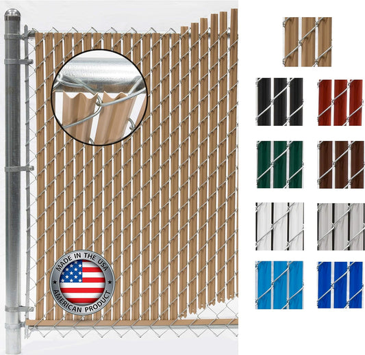 Wave Slat (9 Colors) Single Wall Bottom Locking Privacy Slat for 4', 5', 6', 7' and 8' Chain Link Fence (6 ft, Beige)