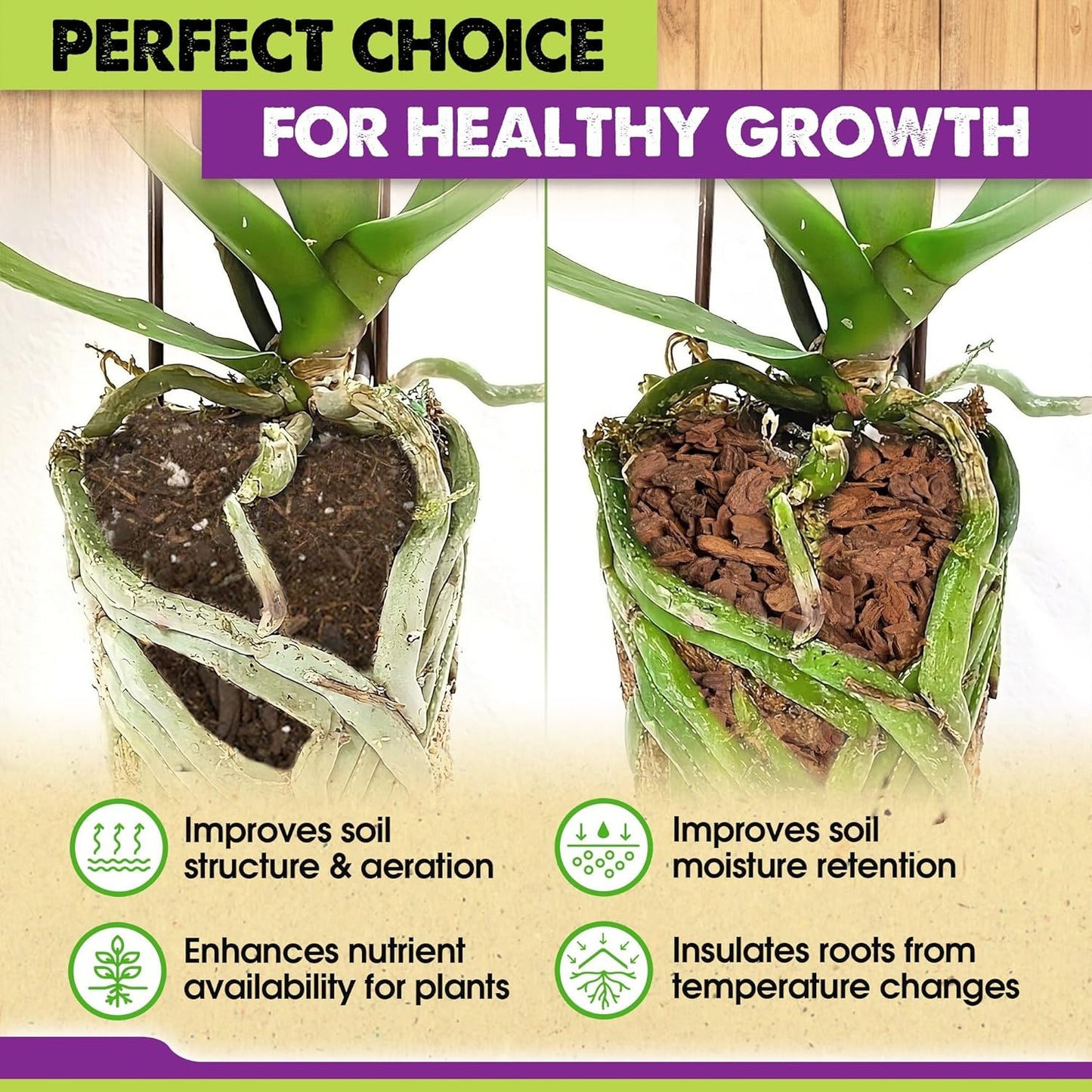 DUSPRO Orchid Bark Bulk, Fine Orchid Bark for Plants, Optimal Texture Bark for Orchids, Ideal Wood Chips for Plants, Plant Bark for Potting, bark Soil for Plants (5 qts)