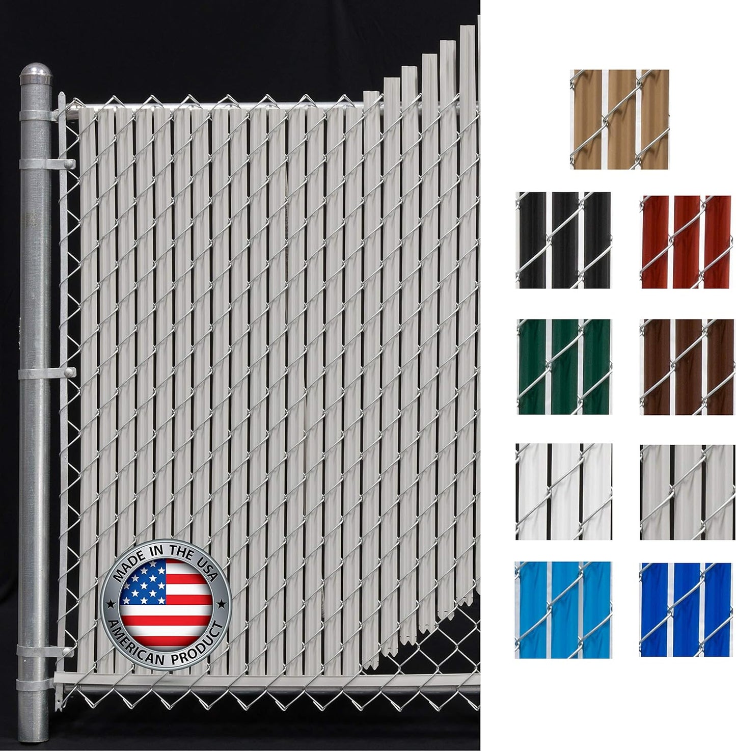Gray Wave Slat (9 Colors Available) Single Wall Bottom Locking Privacy Slat for a 8 ft high Chain Link Fence (Slat Length 92.5", Gray)