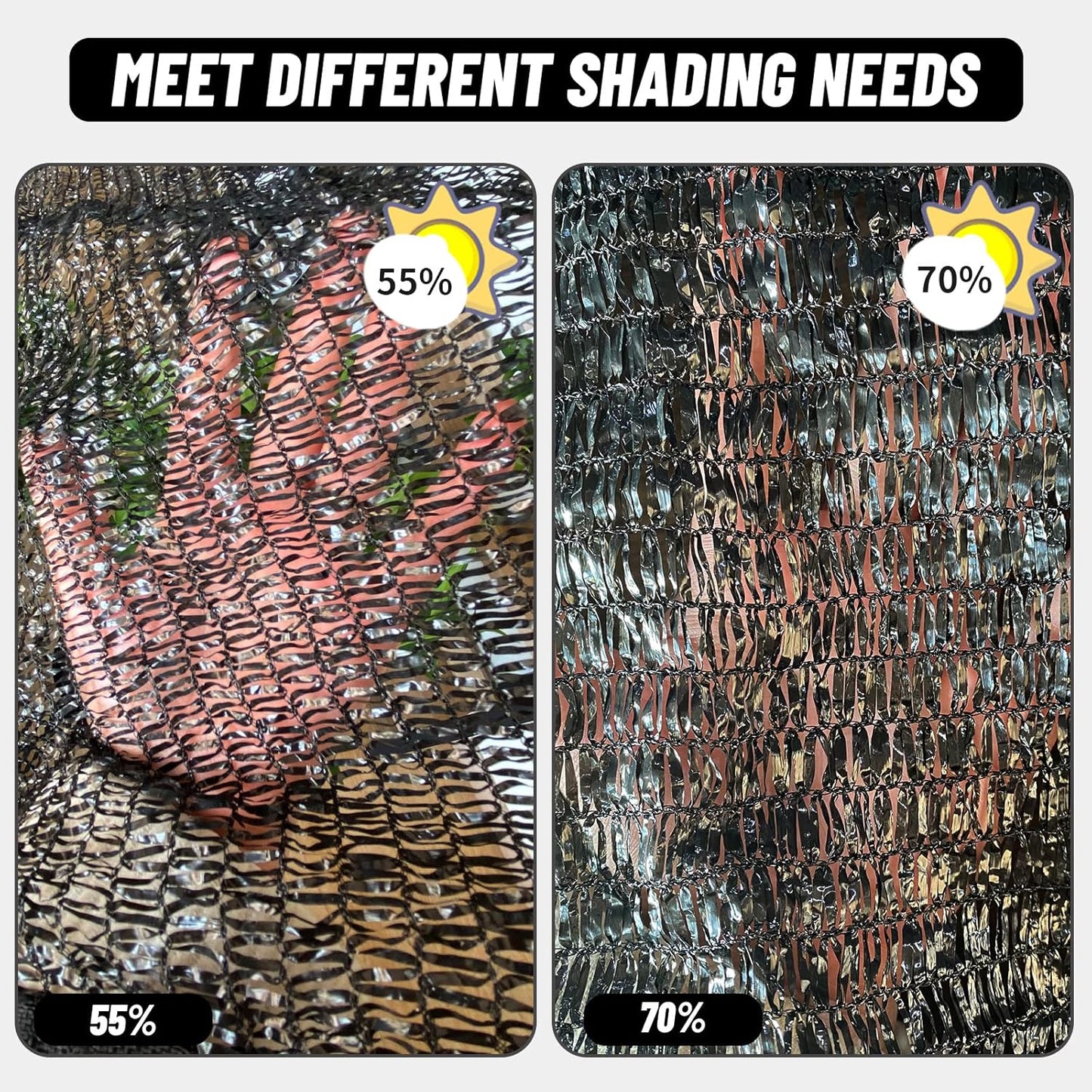 Cool Area 70% Sun Shade Cloth Mesh Tarp with Grommets for Plant Cover 8x10ft Patio Canopy Garden Pergola Greenhouse Car Barn Kennel Black