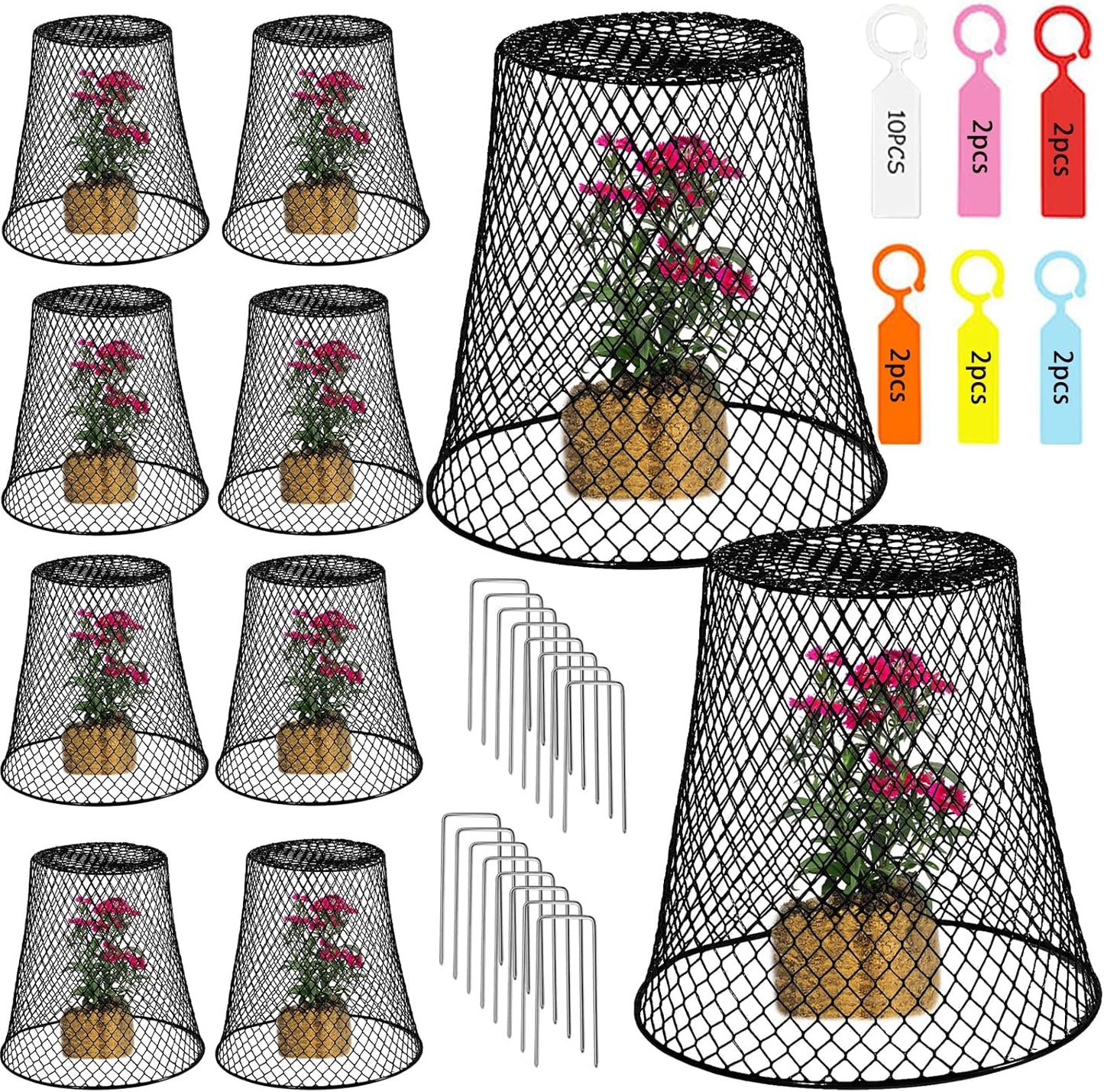 Garden Cloches for Plants, Sapbontchi Chicken Wire Plant Covers Plant Protectors from Animals Plant Protector Metal Plant Cages to Keep Rabbits Out Bunnies Chicken Squirrels Bird Out
