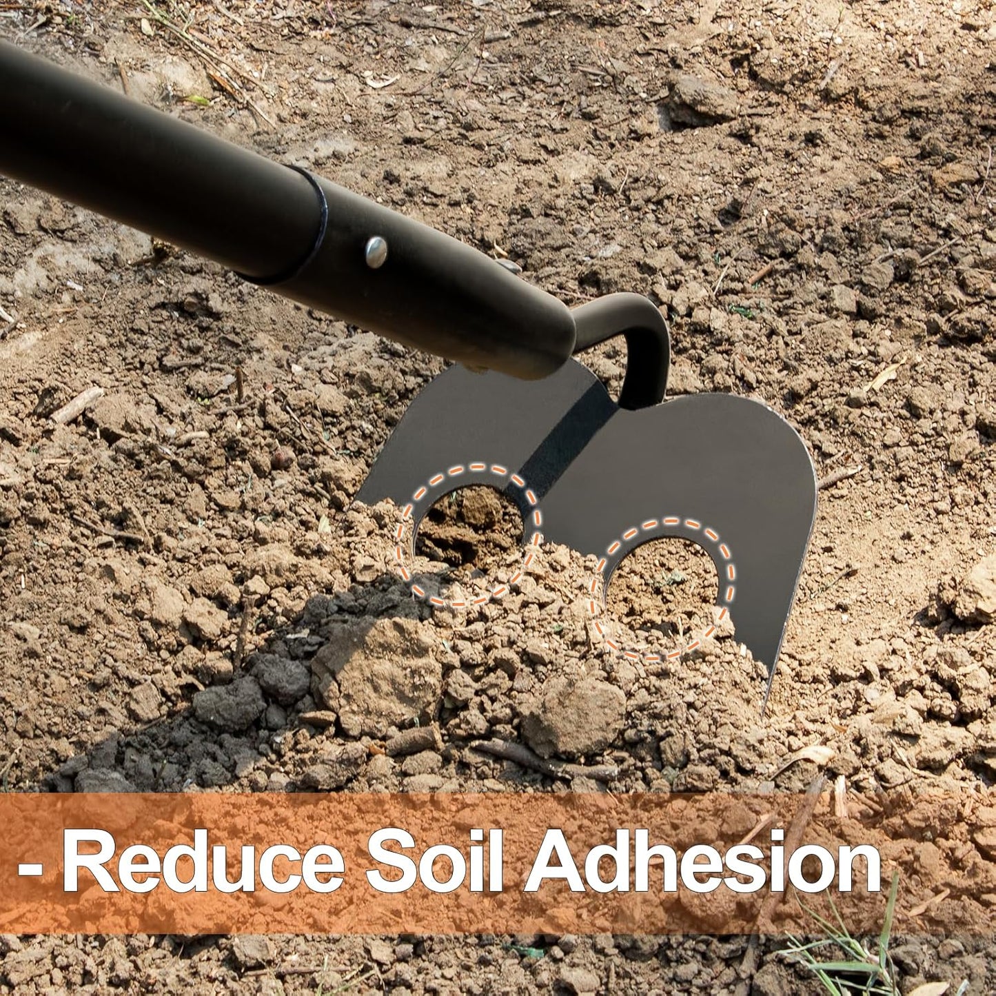 Garden Hoe for Weeding, Heavy Duty Hoe Garden Tool Long Handle, 58 Inches