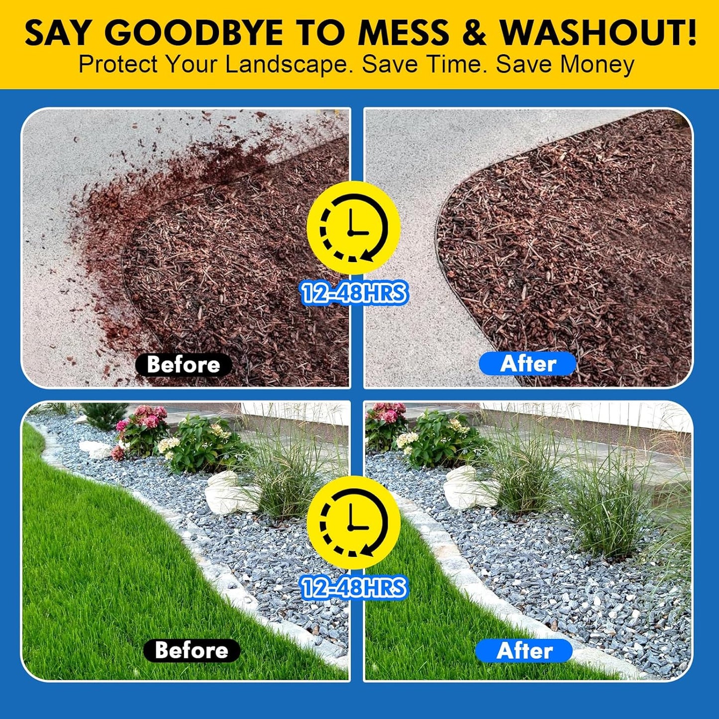 JDiction Rock Glue for Landscaping - 32OZ Gravel Binder for Stone, Pebbles, 10X Concentrated Mulch Glue for Landscaping, Rock Stabilizer, Landscape Gravel Adhesive, Weather Proof, Lasts Up to 2 Year