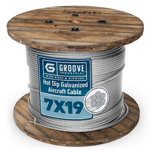 3/8’’ 7x19 Hot Dip Galvanized Aircraft Cable – Steel Wire Rope - 600 Feet