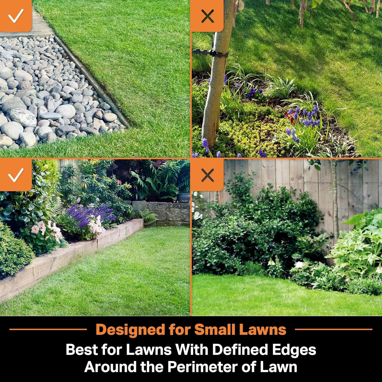 LawnMaster OcuMow™ Perimeter Wire Free Robot Lawn Mower Cuts Small Lawns 1000-2000 Square Feet with Optical Navigation, Obstacle Avoidance, Low Noise and No Go Function