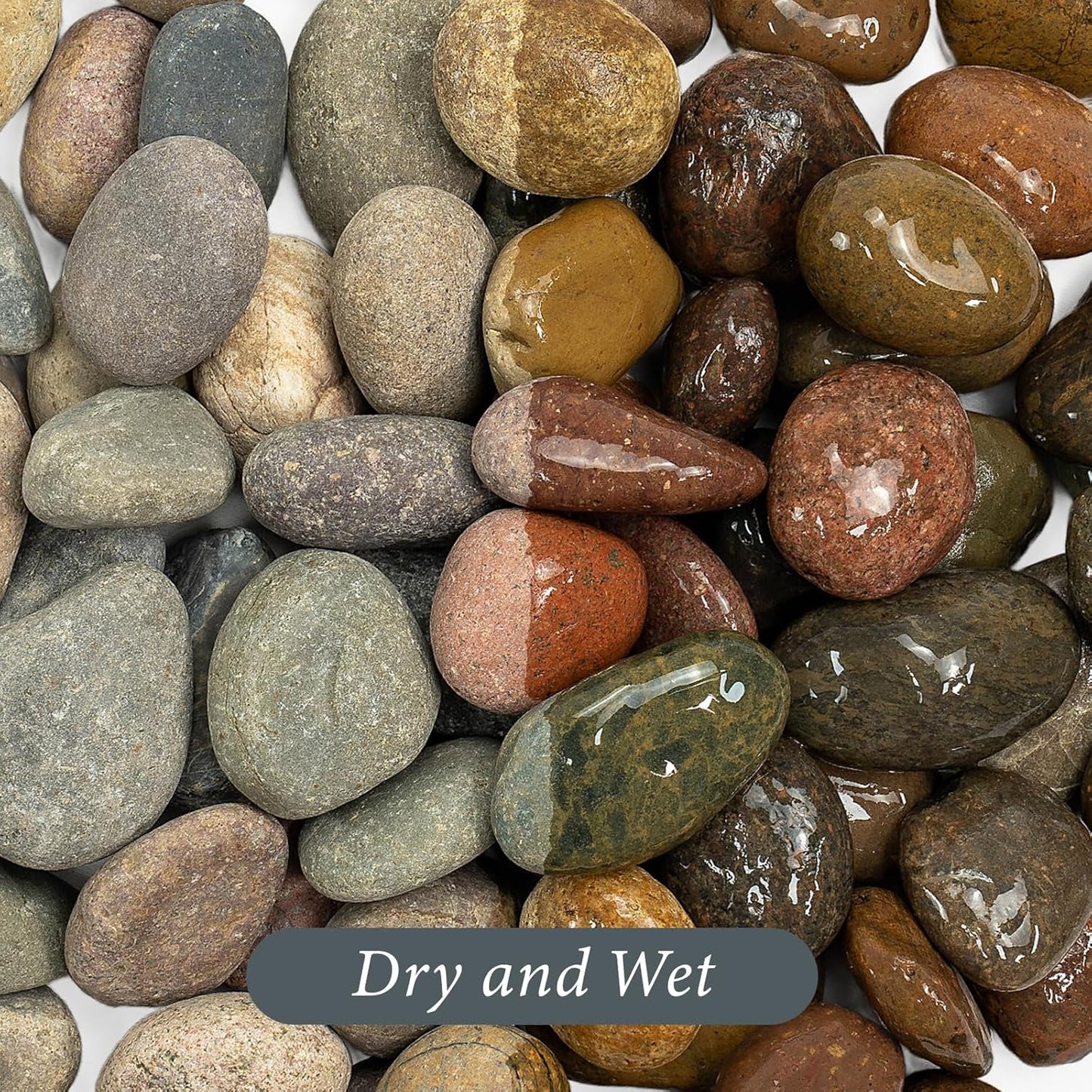 River Rocks, 40lbs Colorful Pebbles for Indoor Plants, 1-2 Inch Aquarium Rocks, Natural Stones for Landscaping Garden Paving Plant Rocks Crafting Walkways