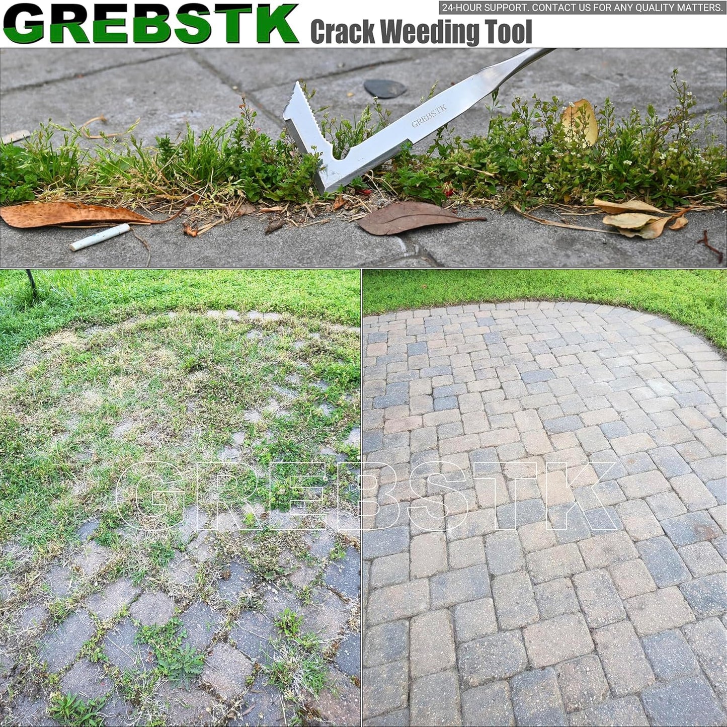 GREBSTK Crack Weeder Crevice Weeding Tool Stainless Steel Manual Weeder Beech Handle Gardening Tool