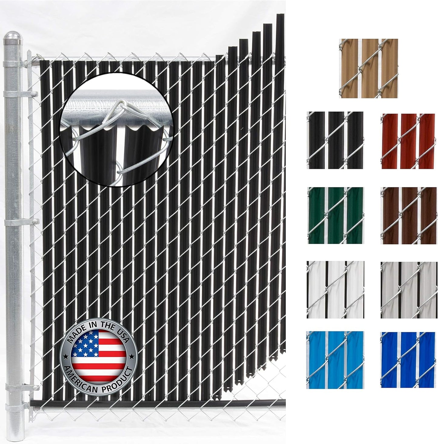 Wave Slat (9 Colors) Single Wall Bottom Locking Privacy Slat for 4', 5', 6', 7' and 8' Chain Link Fence (8 ft, Black)