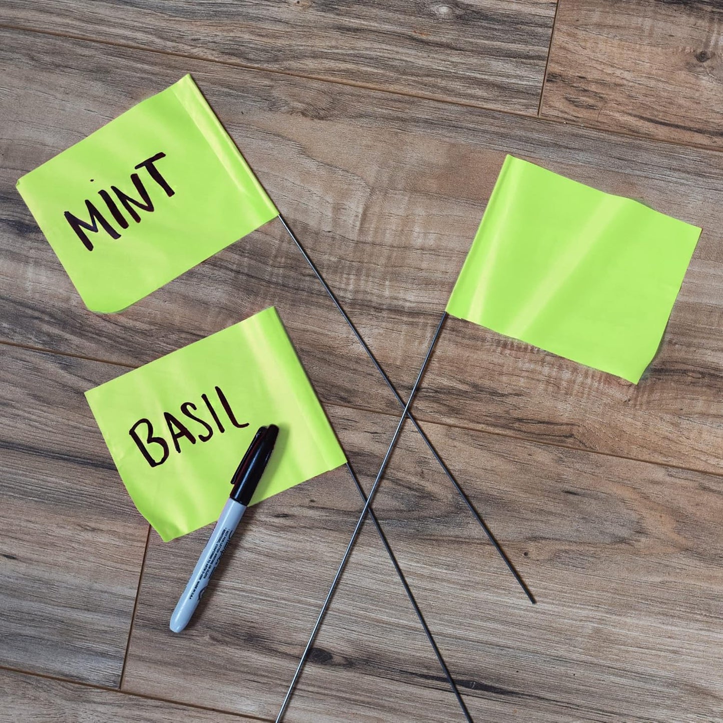 Fluorescent Lime Marking Flags 100 Pack - 4x5x15 Inch Marker Flags - Markers For Lawn, Irrigation, Landscaping, Survey & Sprinkler Head Marking