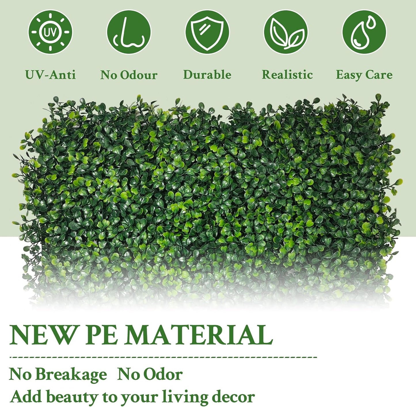 Artificial Ivy Privacy Fence Screen:48"x 128" (43 SQFT) 4-Layer Leaf UV-Anti Faux Greenery Boxwood Backdrop Ivy Vine Leaf Fence Panels for Outdoor, Indoor, Garden,Backyard and Decor