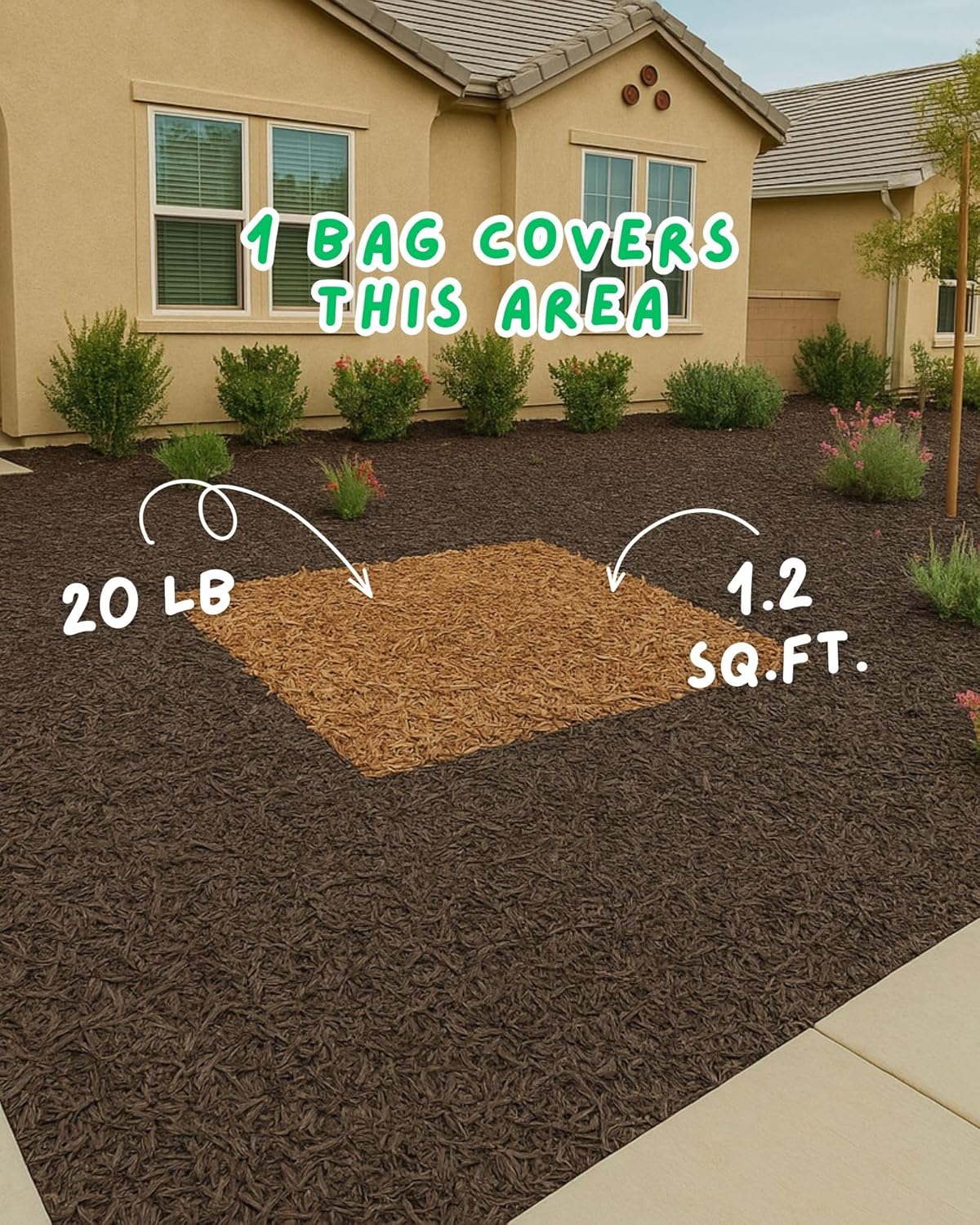100% Wire-Free Shredded Rubber Mulch – Brown – 10 lb (0.6 cu ft) – Long-Lasting, Low Maintenance, Safe for Kids & Pets – Ideal for Landscaping & Playgrounds