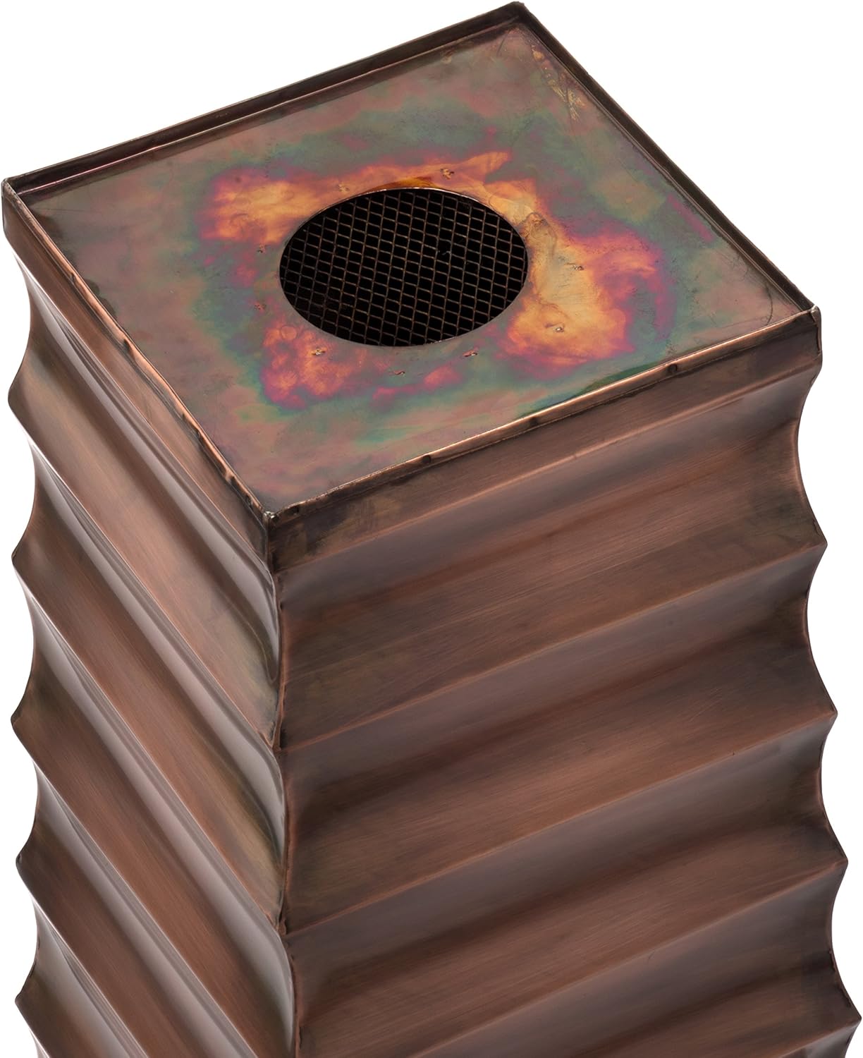 H Potter Copper Ribbed Planter Large for Outdoor Indoor Plants Small Spaces Entryway Patio Porch Tall Metal Planter Decor Vase