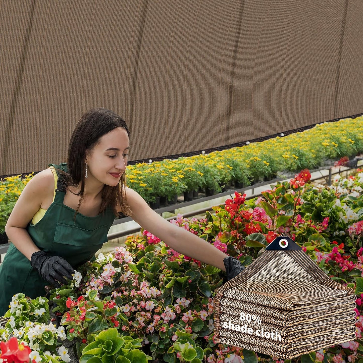 20x30FT 80% Shade Cloth Sun Shade Net with Grommets Sunblock Net Mesh Tarp for Garden,Plants Cover,Greenhouse and Patio