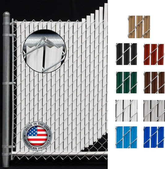Wave Slat (9 Colors) Single Wall Bottom Locking Privacy Slat for 4', 5', 6', 7' and 8' Chain Link Fence (5 ft, White)