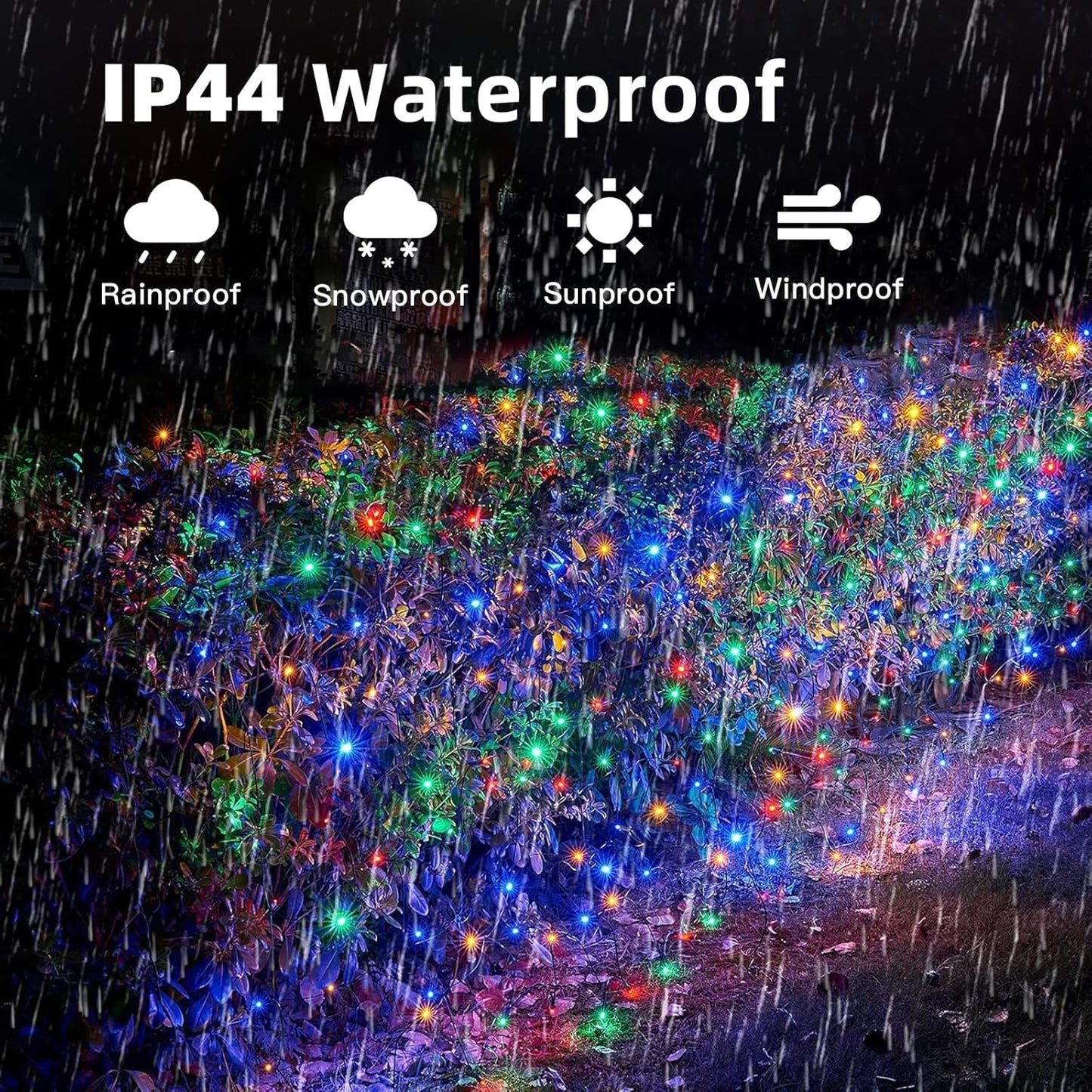 HeKation Christmas Net Lights Outdoor, 200 LED Bush Lights With 8 Modes, 6.6ft x 9.8ft, Timer, Connectable, Waterproof, for Halloween & Christmas Decorations Color