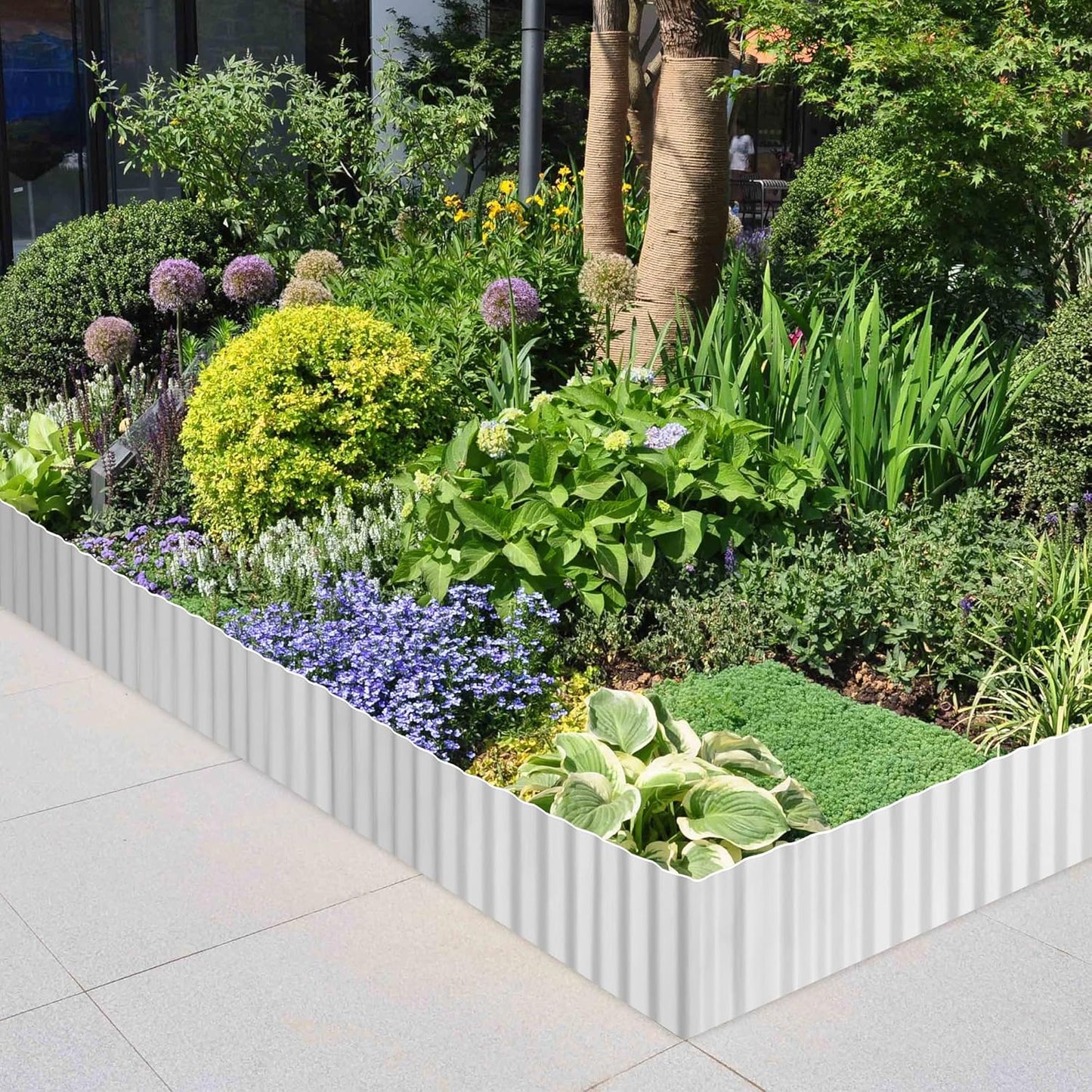 Corrugated Metal Garden Edging, 6"×20Ft Durable Metal Landscape Edging, Modern Corrugated Design for DIY Flower Beds and Landscaping Borders(Silver)